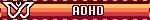 the adhd symbol with the word 'ADHD' next to it, all over the adhd flag